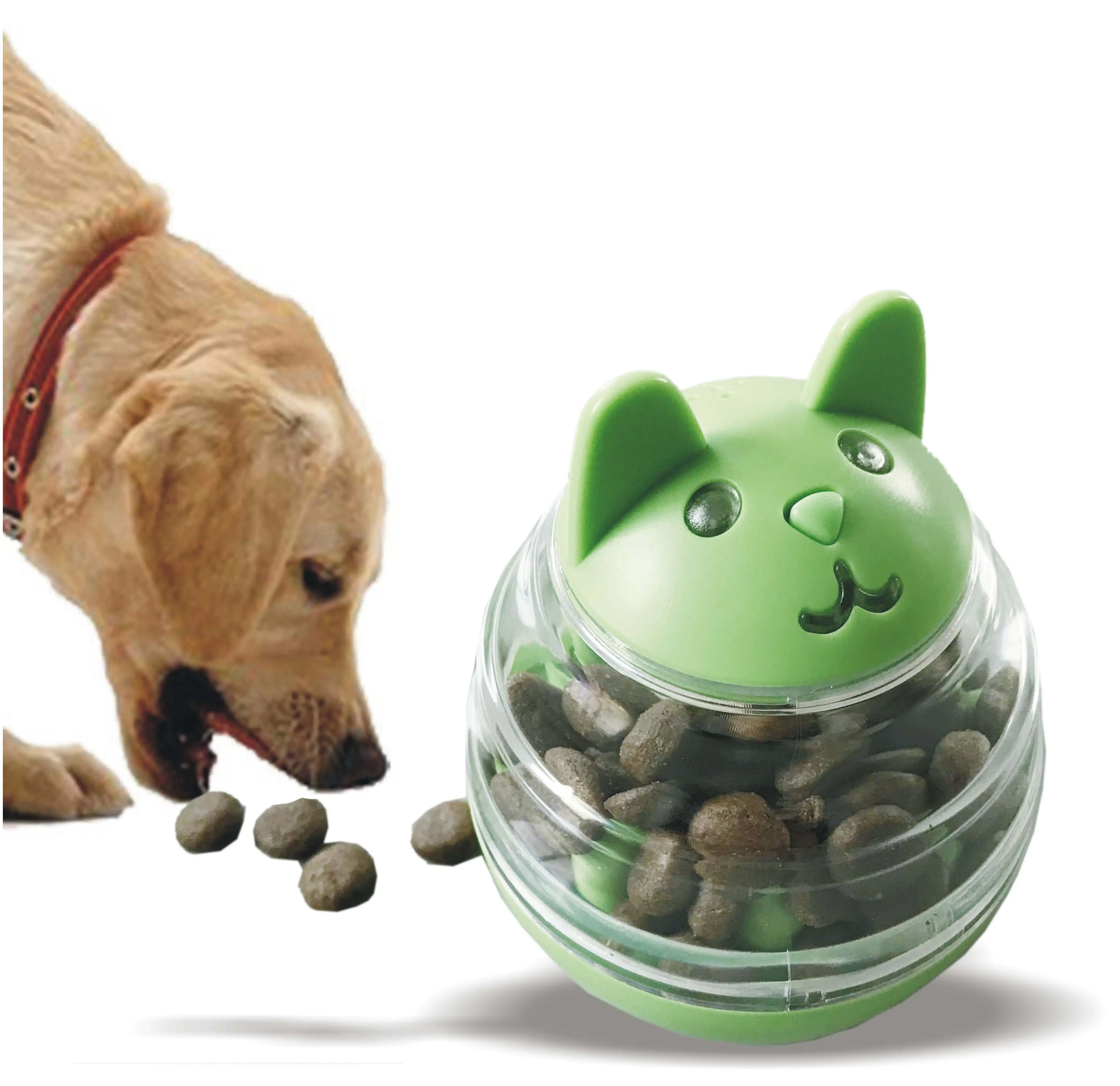 

Interactive toy dog IQ Treat Food Dispensing ball Pet Food Slow Feeder cat ball Dog Pet Toy dispenser Ball, Green