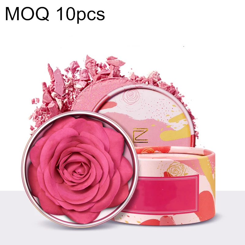 

OEM Porcelain makeup small petals rose flowers blush natural brighte high pigment vegan 3D blusher custom private label cosmetic