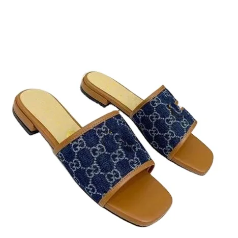 

Luxury Brand Designer Fashion GG Ladies Sandals Summer GUC Slides Women's Slippers