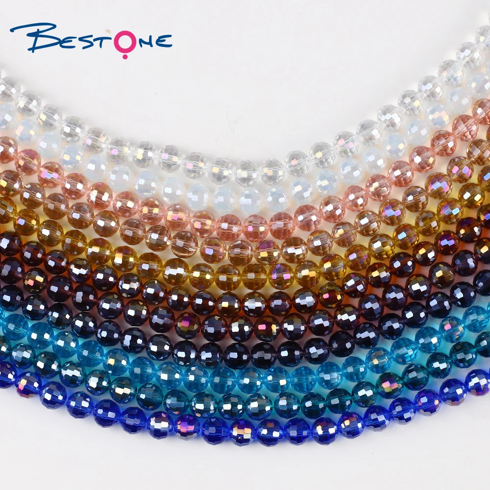 

Bestone 6/8/10/12/14mm Glass Beads AB Color 96 Faceted Round Glass Crystal Beads DIY Jewelry Bead Jewelry Making