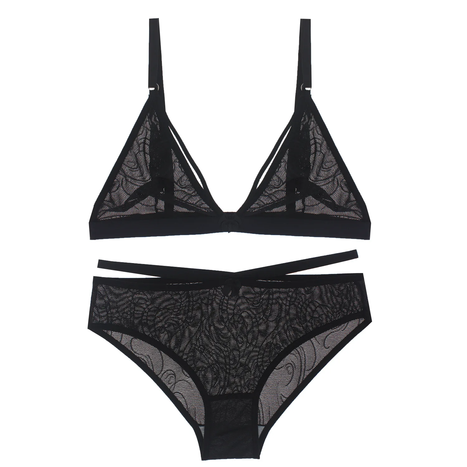 

High Quality Sexy Black Bra Panty Set Beautiful Lace two piece set, 1kinds