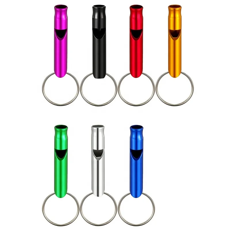 

Custom Metal Emergency Whistle Self Defense for Anti Rape Colorful Keychain Whistles for Survival Safety SOS Outdoors Activities