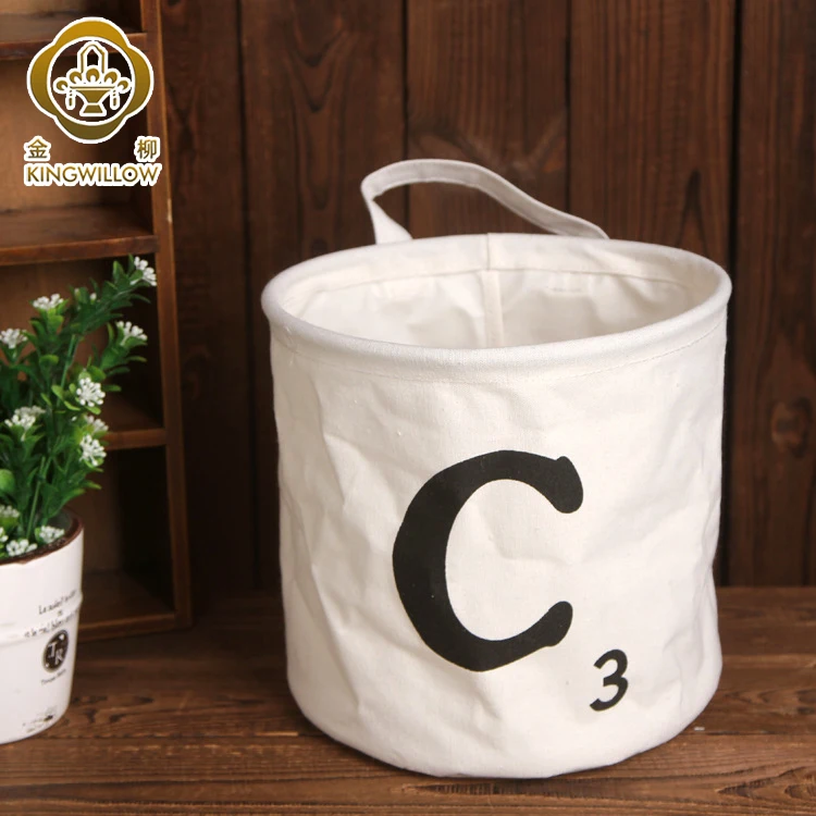 

YanYi Wholesale Plastic Fabric Canvas Cloth Laundry Basket for Baby Clothes Storage
