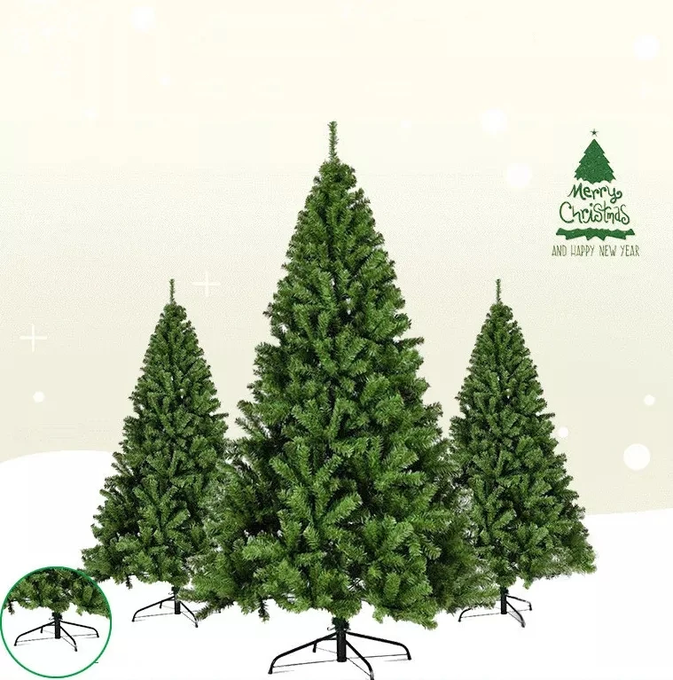 

Wholesale 0.6m-3m Thick PVC Christmas Tree Large Green Rustic Christmas Tree Decoration With Environmentally Friendly Metal Base