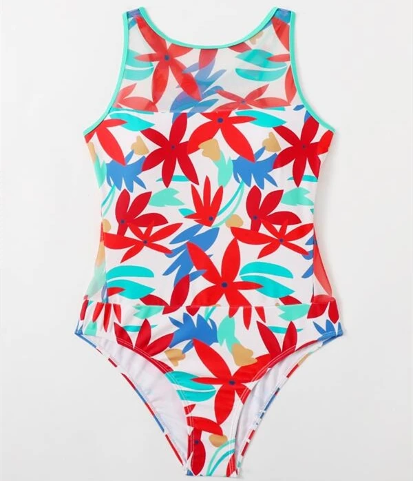 

Random Floral Cut out Back One Piece Swimsuits custom luxury bathing suits sexy letter print designer famous brands for women