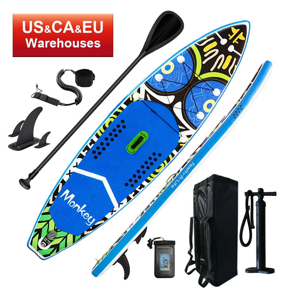 

FUNWATER Drop Shipping sup paddle surf inflatable surfboard sup pump stand up paddle For Lakes Rivers, Bule