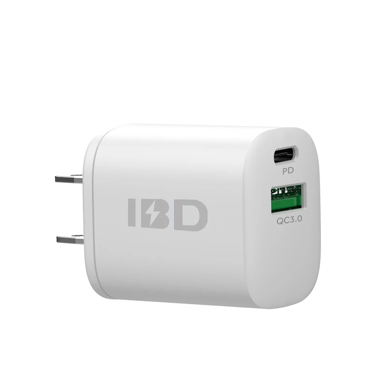 

IBD USB PD Type C Wall Charger 18W Quick Charge QC3.0 Home Charger Dual Ports