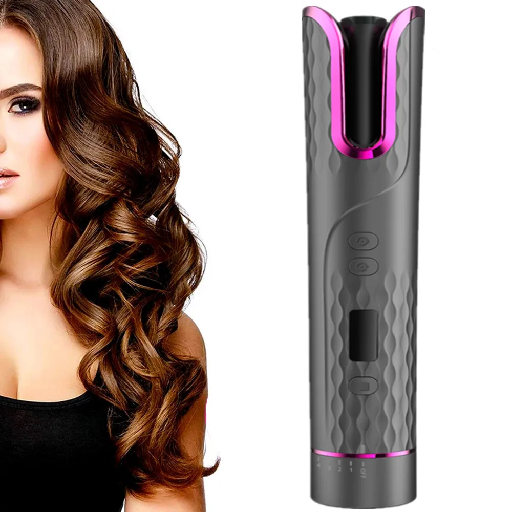 

Beauty and Personal Care USB Rechargeable Wireless Hair Curler Automatic Hair Curler, Black, white, gray, purple, rose-gold