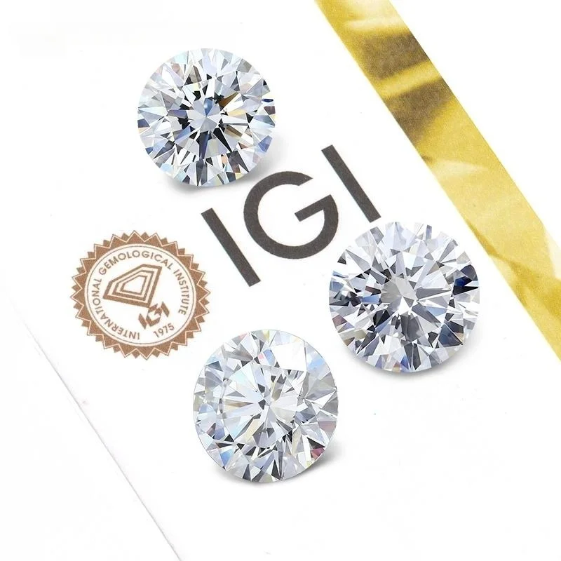 HPHT CVD lab created diamonds 1carat 2carat round lab grown diamond with IGI certificate