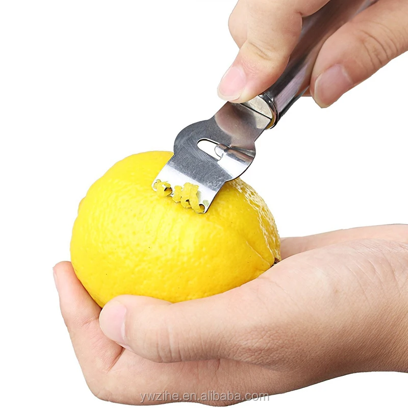 Lemon Orange Zester Citrus Grater Stainless Steel Grips Lime Zest Peeling Tool 
