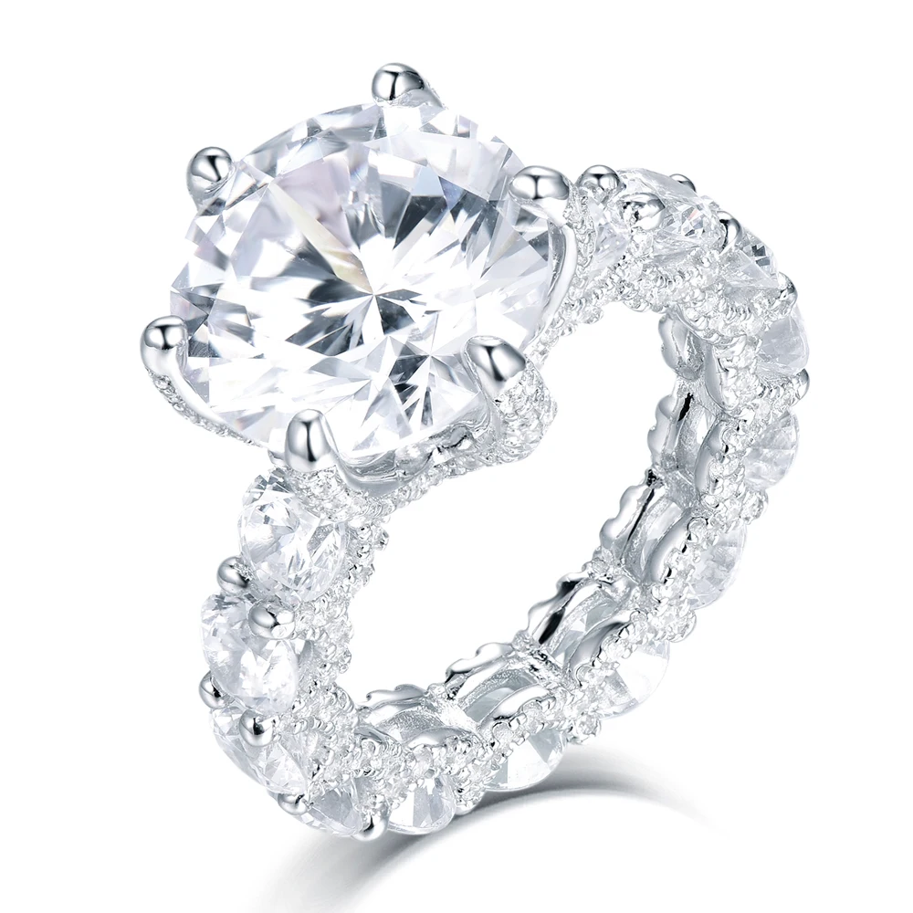 

Sun star TL-408 bling 925 sterling big stone ring silver bold engagement rings Nigerian market wedding gifts