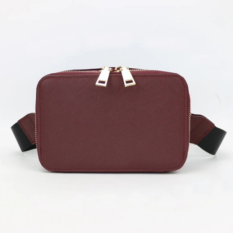 

Simple square box bag mini waist belt bag for men saffiano leather mens crossbody bag, Custom