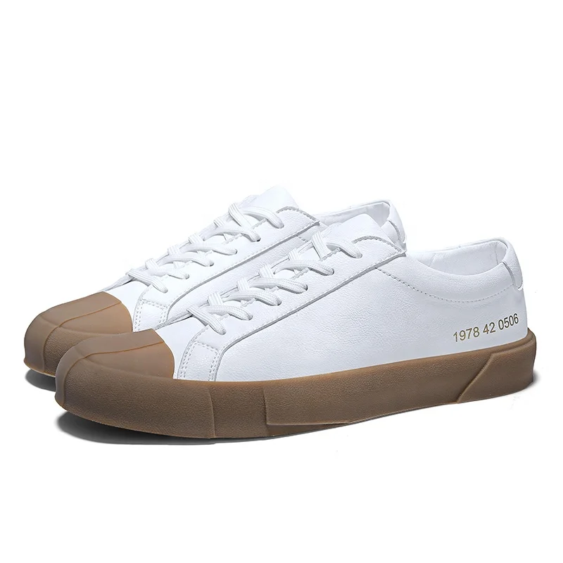 

Genuine Microfiber Leather Upper Retro Zapatillas Hombre OEM Boys White Sneakers Sepatu Chaussure With Rubber Soles