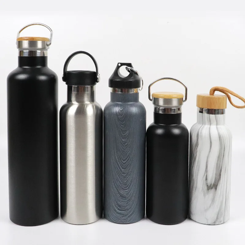 

Logo Custom 500ML 800ML Double Wall Vacuum Insulated Water Bottle Stainless Steel For Travel Sports