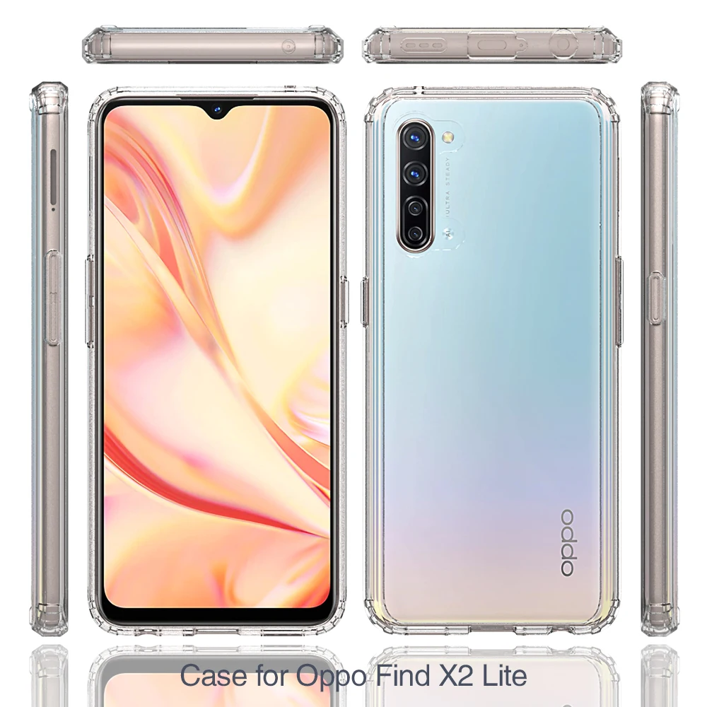 

For Oppo A72 / X2 NEO / X2 Lite / Reno 3 5G Clear TPU PC Back Cellphone Case For OPPO Find X2 Pro Cover