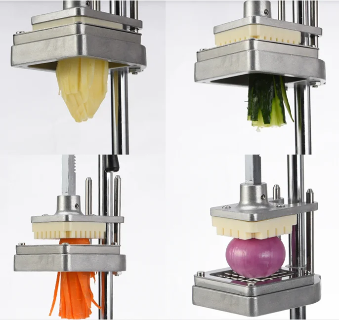 

picador de papas cortador de verduras Manual uien snijder Onion Tomato Potatoes Vegetable Cutter Machine French Fry Cutter, Silver