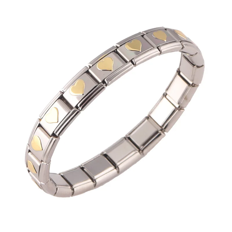 

Hot sale stainless steel bracelet gold-plated peach heart elastic bracelet fashion