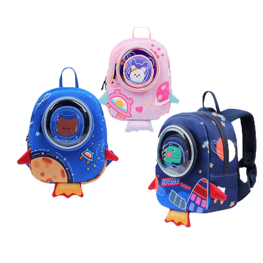 

2021 New design backpack gift for children cartoon lovely space bag kindergarten bear rabbit dinosaur baby kids cute schoolbag, Customized color