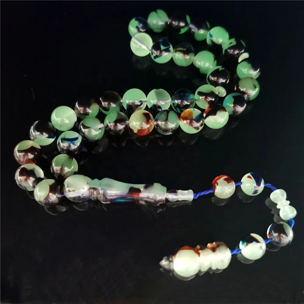 

Amazing Color glow in dark beads  Resin Amber Tasbih Prayer Beads Islamic Misbaha Tasbeeh muslim rosary