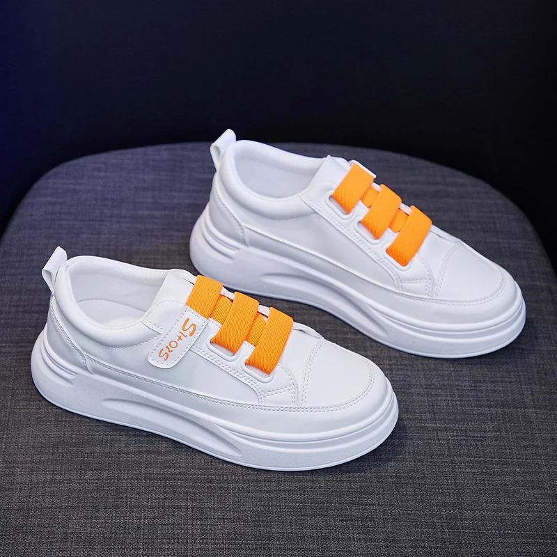 

2021 New fashion hot selling Women thick sole 3 color White shoes and sneakers SH01 Shoes Women Sneakers, Yellow,green,black,pink