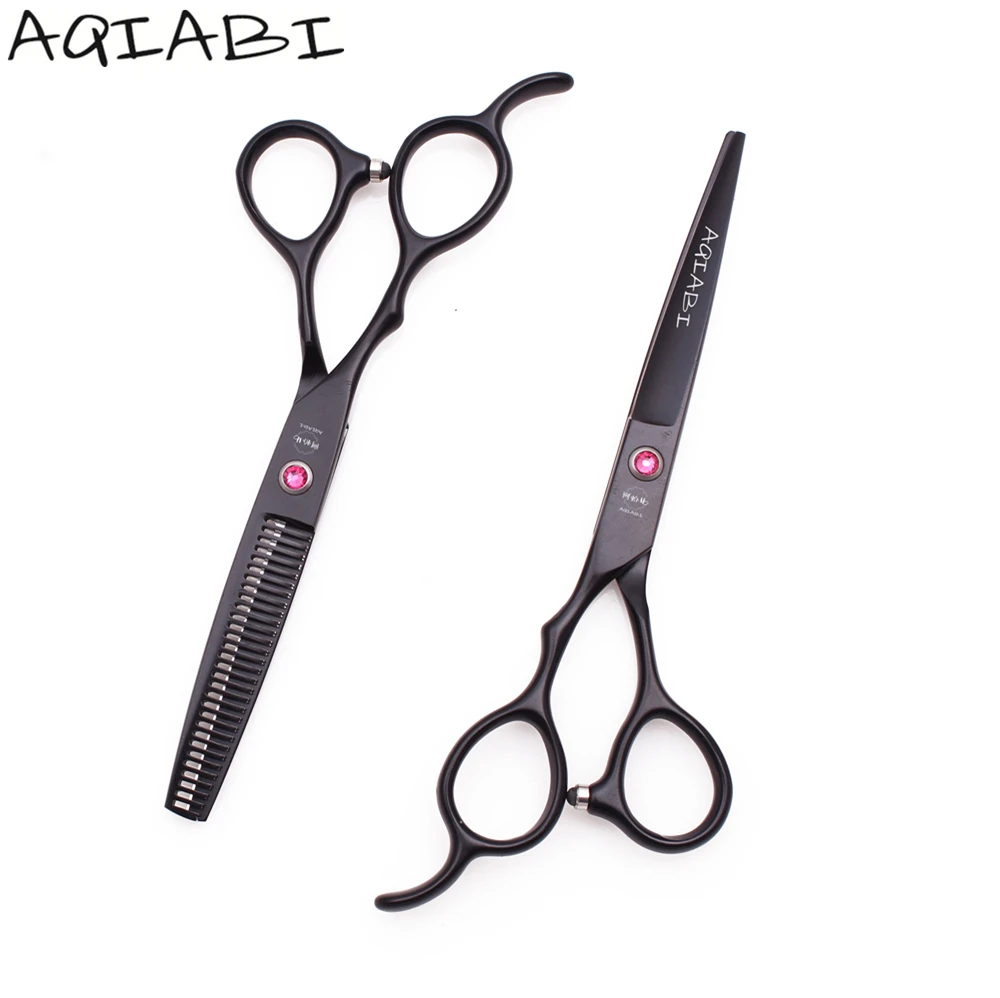 

Left-Hand Hairdresser Scissors 5.5'' 6" JP Steel Hair Cutting Shears Thinning Shears Hair Scissors Black A8001