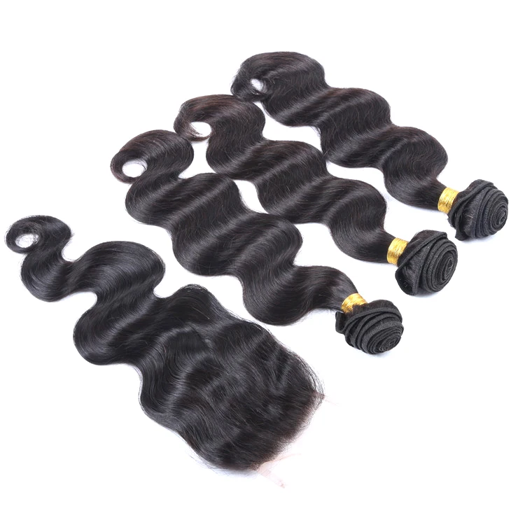 

12-22 Inches Body Wave Raw Unprocessed 4*4 Lace Closure Virgin Malaysian Hair Extension