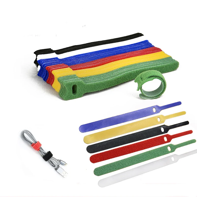 

Stock Wholesale Back to Back Hook and Loop Strap Fastener Colorful Reusable Cable Ties Amazon hot, Black/white/yellow/green/blue/red