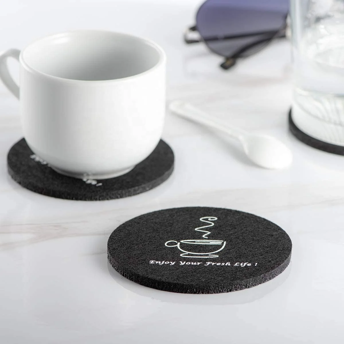 

TCM-A008 coasters custom print printing custom coasters, Grey or customized