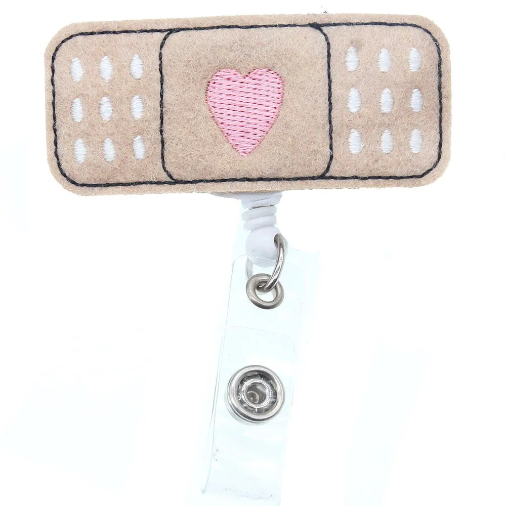 

Cute handmade felt big band Aid Retractable medical nurse id badge holder/reel medical students accessories, As picture