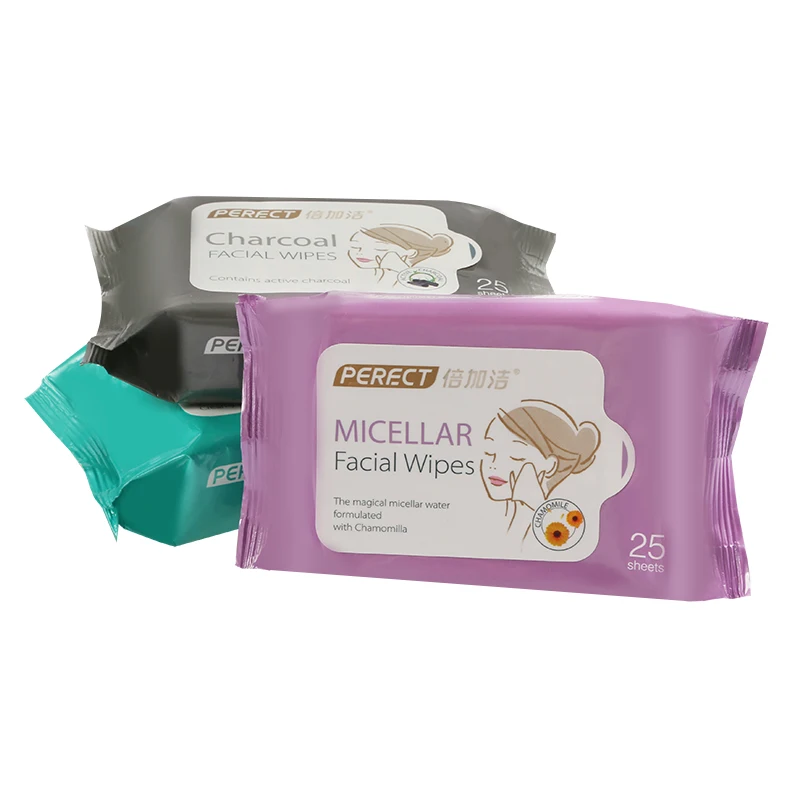 
PERFCT Micellar Facial Wipes Custom private label Makeup Remover Pure Water Face clean wipes wet 