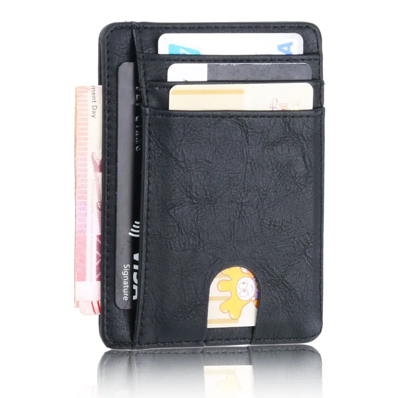 

RFID Blocking Medium Size Front Pocket Minimalist Leather Slim Wallet For Men Women