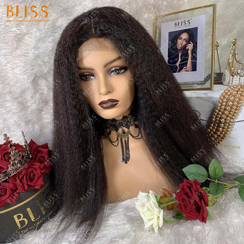 

Bliss 360 Lace Frontal Full Lace Wigs Light Yaki Kinky Straight 100% Brazilian Virgin Human Hair 360 Lace Wig for Black Women