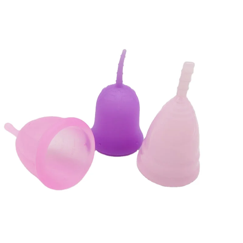 

Proper price top quality cup menstrual reusable menstrual cup bag, Purple /blue/ pink/transparent/customized color