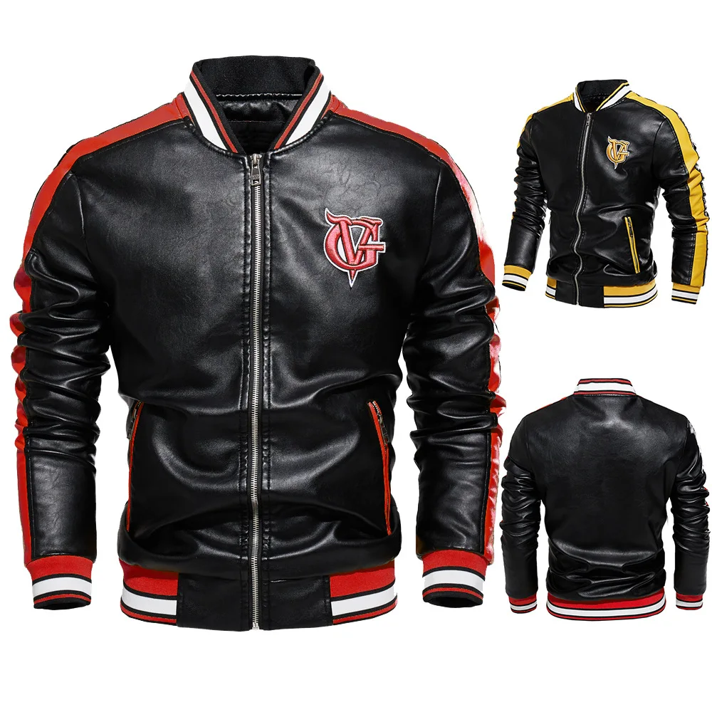 

New fashion for men leather jacket coat,leather men's motorcycle jacket Duffle men leather coats, Customer demanded