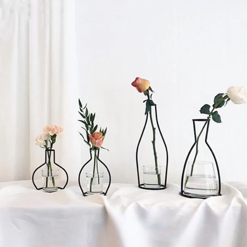 

Simple Modern Decorative Metal Vase Home Decor Water Bottle Jar for Home Decor Iron Flower Vases Plant Stand, Customized color