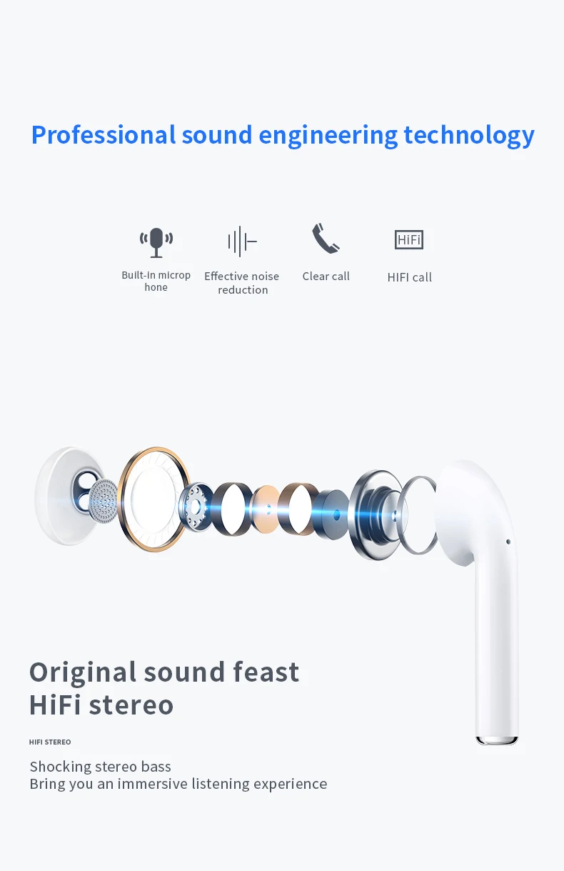 New arrival BT 5.0 earbuds portable earphone stereo earbuds i19 - ANKUX.COM