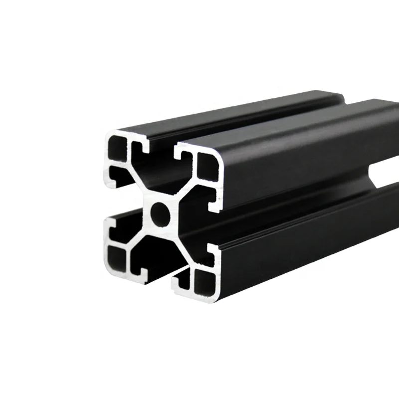 black industrial aluminium extrusion brackets manufacturer, 4040 t track v slot extrusion t slotted aluminium profile  industry