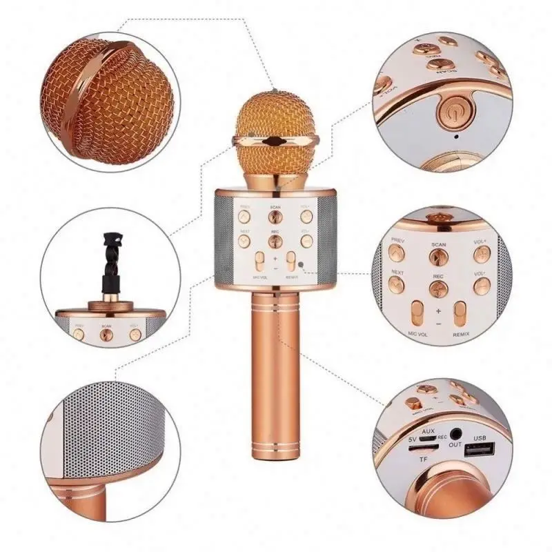 

factory wireless microphone handheld microphones with speaker portable microphone kids WS858 gifts for children, Green