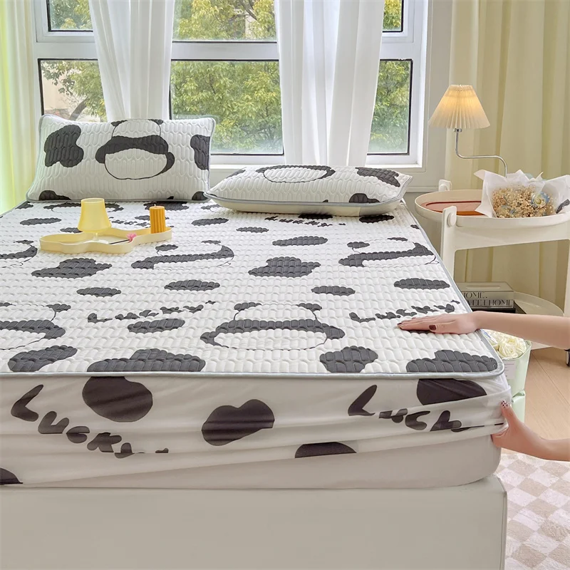 

Thick cool artificial latex cartoon summer fitted sheet