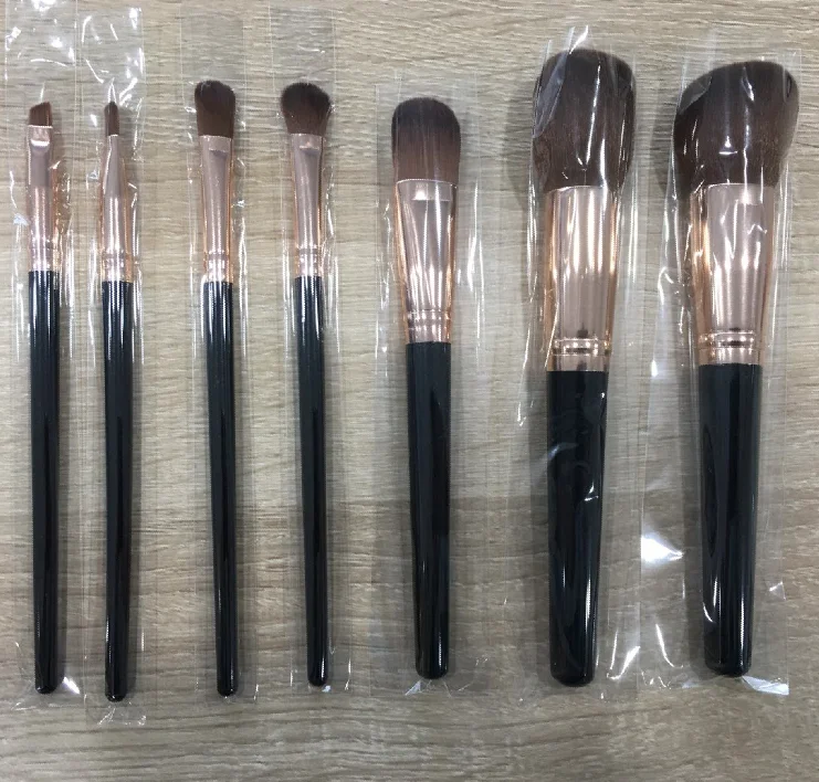 
JDK High quality 7 pieces foundation makeup brushes set Black eyebrow eyeshadow cosmetic makeup brushes set in stock 