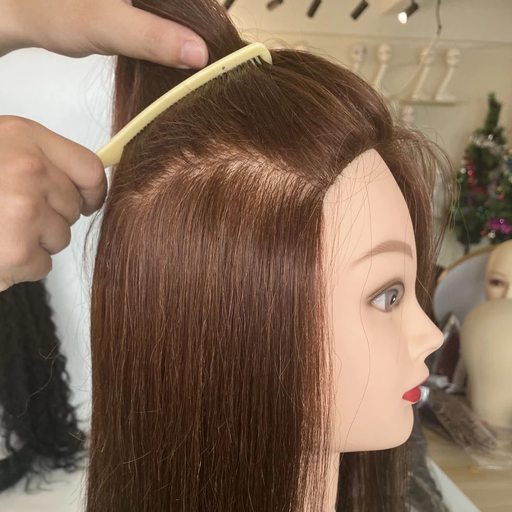
Cosmetology 100% Real Human Hair Salon Practice Hairdresser Training Head Mannequin Dummy Doll Mannequin Head With Shoulders 