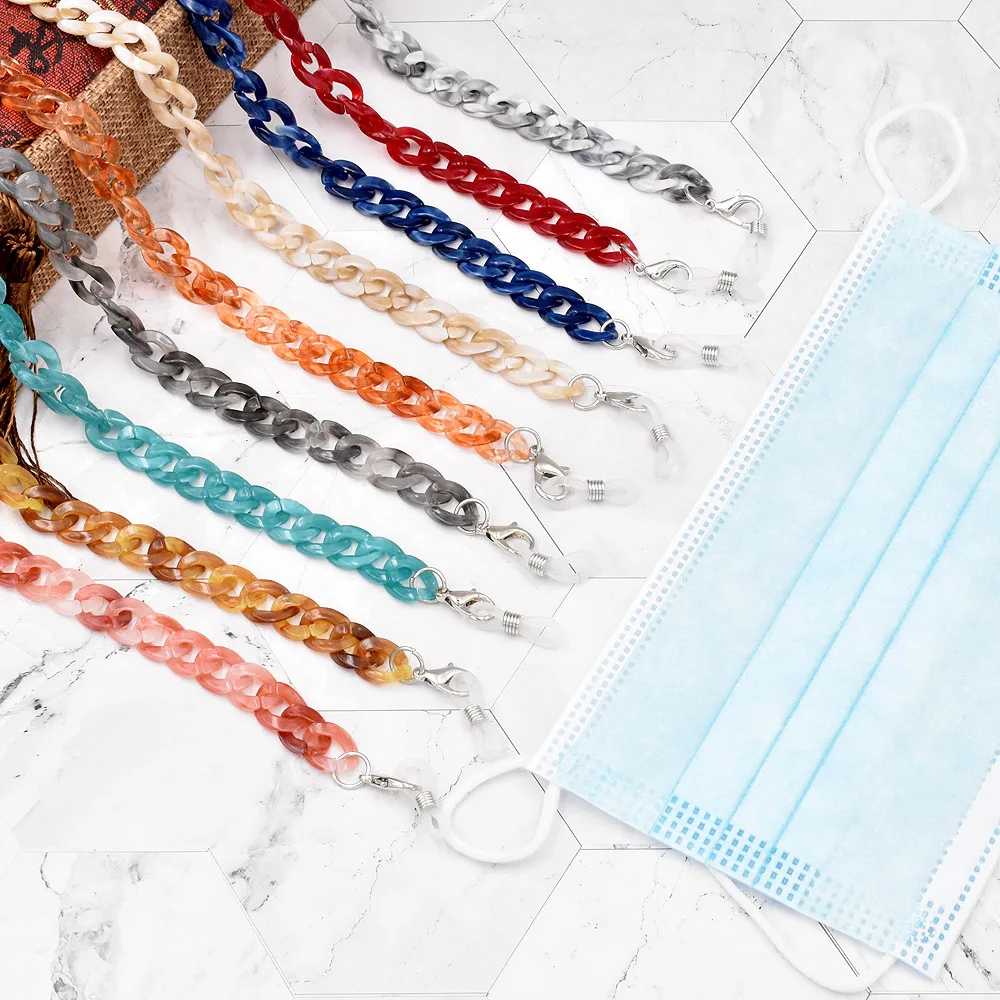 

REWIN Multi Color Chunky Acrylic Glasses Chain Necklace Anti Lost Sunglasses Cuban Chain, 18 colors