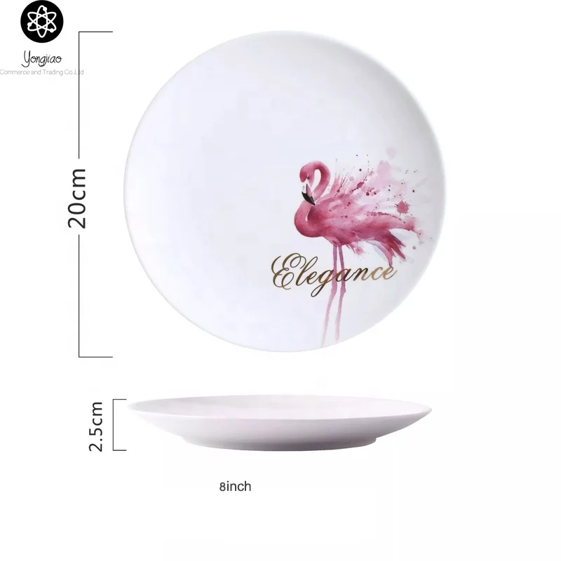 

Custom ceramic dinner plate with Personalized logo, White