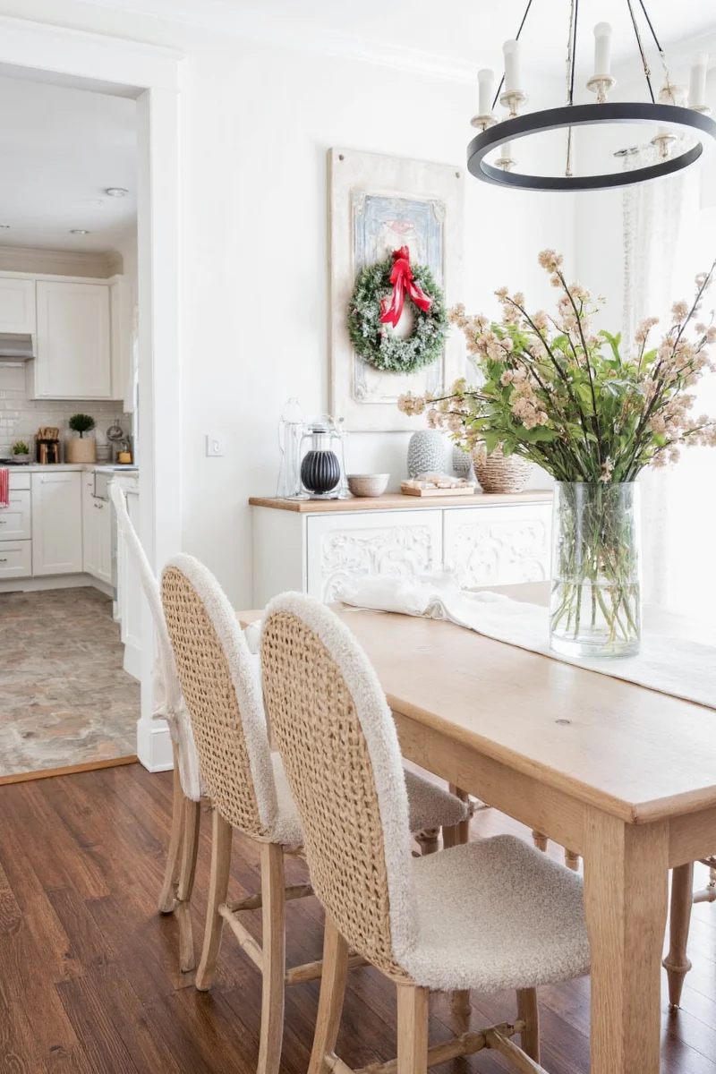 Stockings Hung on Dining Chairs