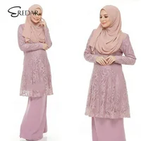 

Fashion design Islamic clothing women dresses muslimah lace baju kurung modern