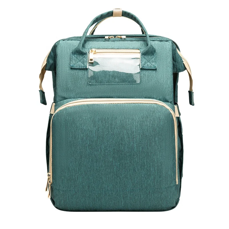 

2021 Fashion Travel Waterproof Mummy Bag Durable Baby Diaper Bag Portable Multifunctional Baby Bags with Bassinet, 5 colors