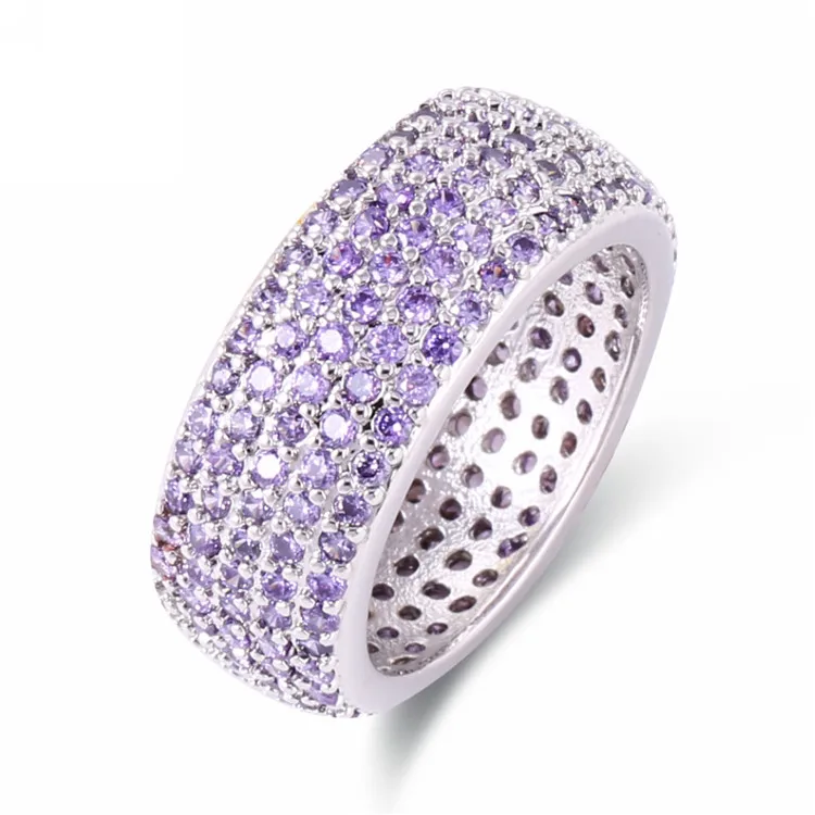 

Rainbow d ring cz crystal baguette, Customized