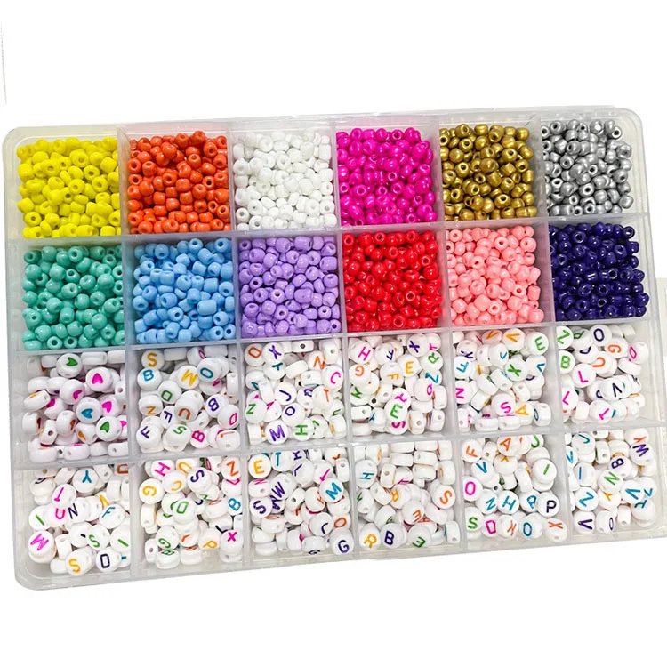 

Hot Sale DIY Letter Beads Bucket Set 26 Letter Sets Box necklace bracelet set for Jewelry Making DIY Kit