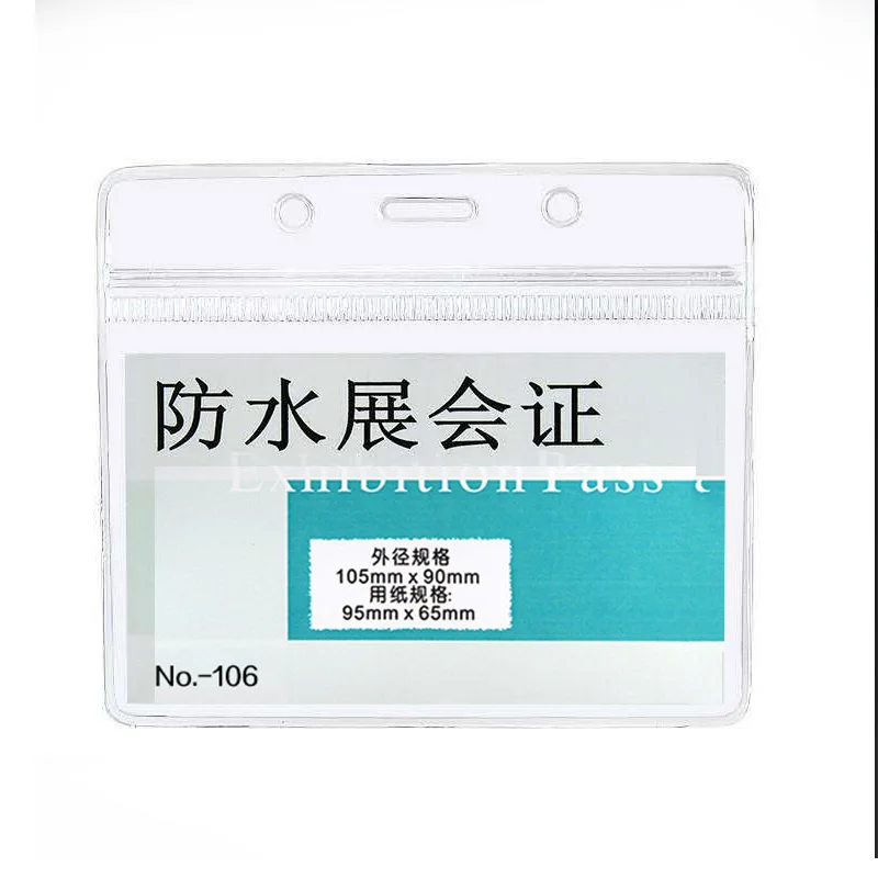 

Clear Badge Holder ID Card Pouch Holders Zip Lock Plastic Labels Credit Card