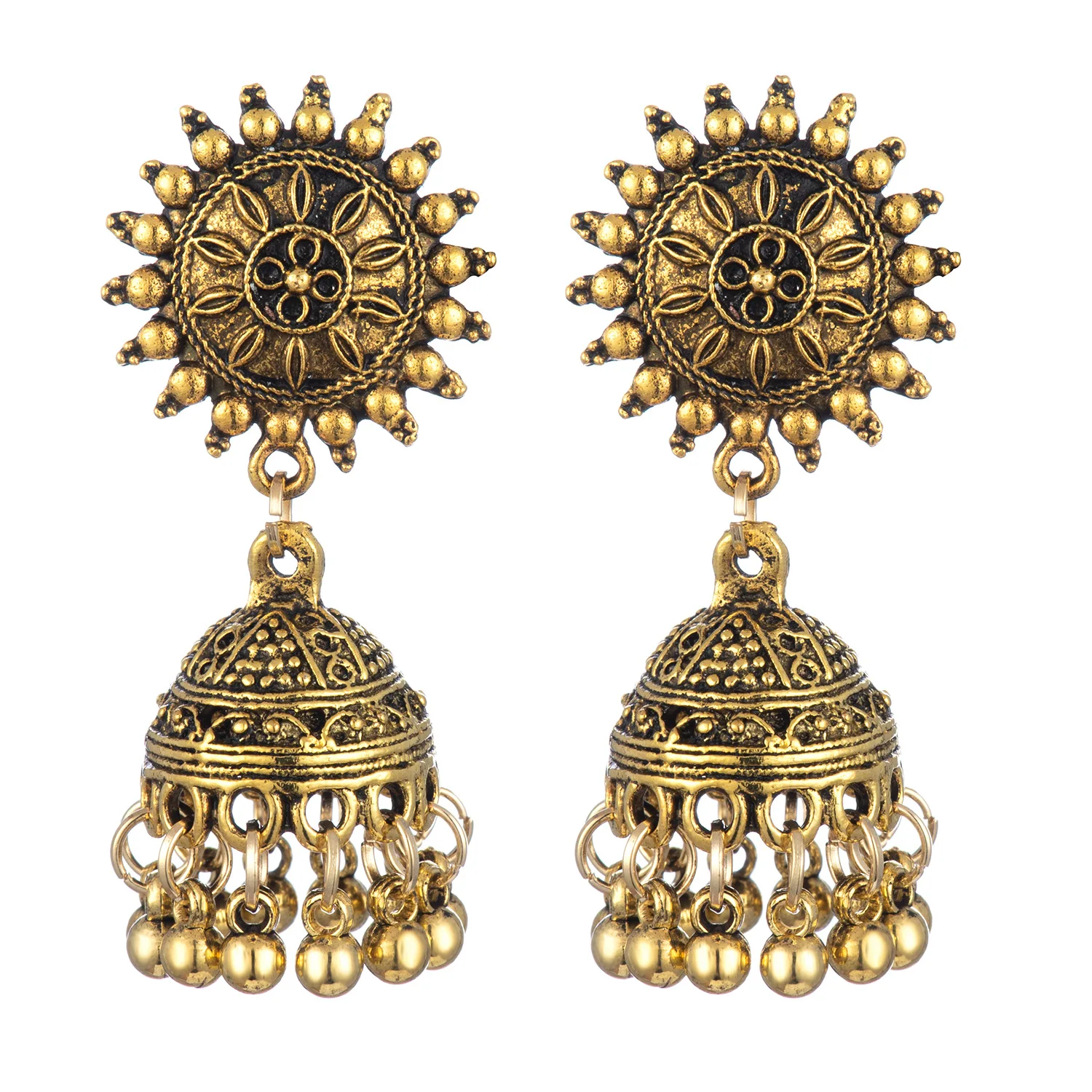 

2021 Fashion Jewelry Women Earring Indian Style Gold Plated Earrings Design For Girls Traditional Jewellery K1277